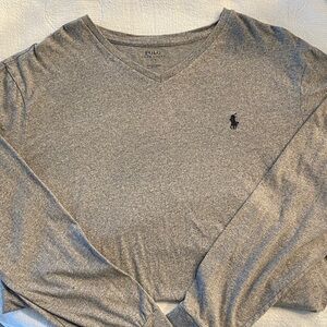 Polo Ralph Lauren Heather Gray V-Neck Sweater